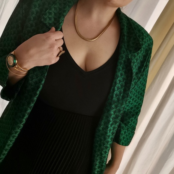 Vintage iridescent emerald green blazer - Picture 1 of 6